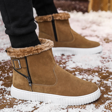 Botines de invierno para hombre Botas de nieve de piel cálida al aire libre